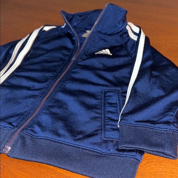 Baby Adidas Blue and White Sweatshirt with Classic Stripes - Picture 4 of 8